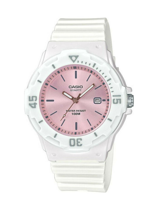 Casio Uhr mit Weiß Kautschukarmband