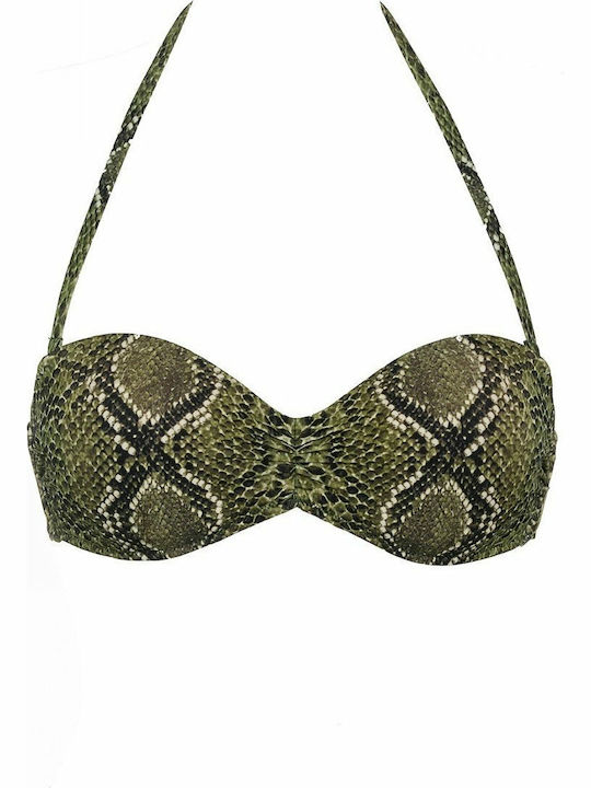 Rock Club Padded Bikini Bra BP-2125 Green Animal Print BP2125