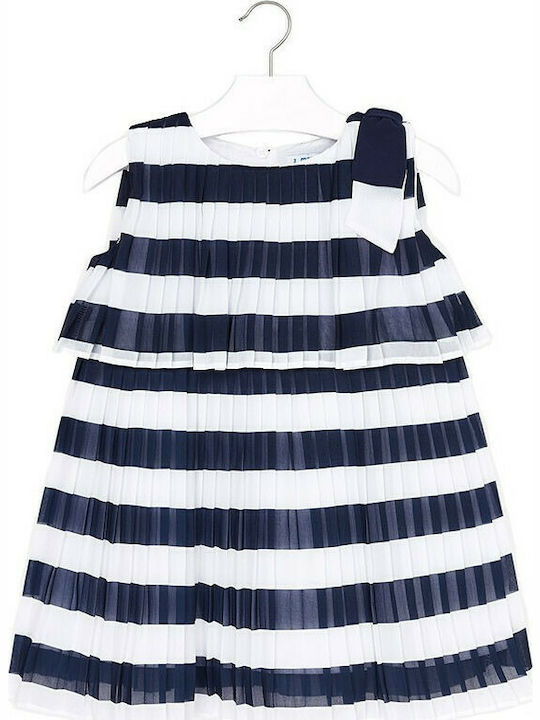 Mayoral Kids Dress Striped Sleeveless Blue