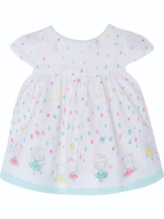 Children's Dress Short Sleeve Satin White