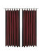 vidaXL Curtain with Tab Top Microsatin Bordeaux 140x175cm