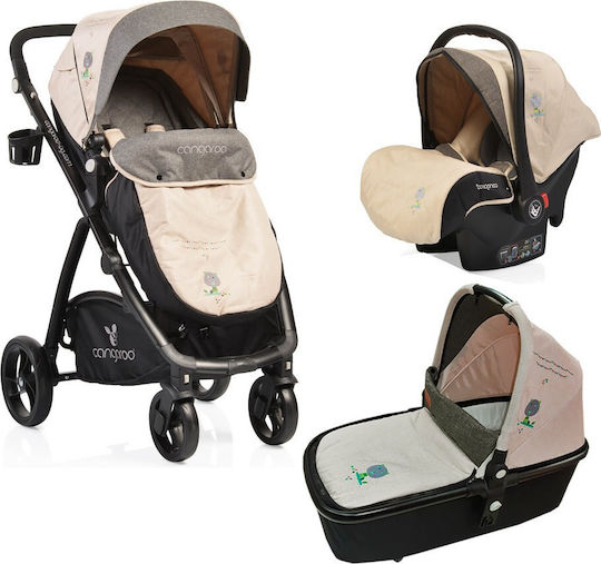 Cangaroo Stefanie 3 in 1 Ρυθμιζόμενο Καρότσι 3 σε 1 Kατάλληλο για Nεογέννητο Μπεζ 11kg