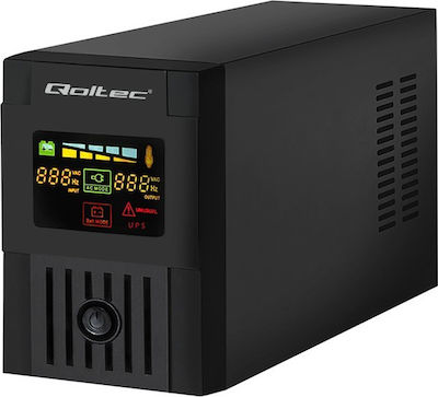 Qoltec Monolith 600VA USV 360W mit 2 Schuko Steckdosen