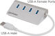 Manhattan IUSB3-HUB767 Hub 4 Θυρών USB 3.0 με σύνδεση USB-A Ασημί
