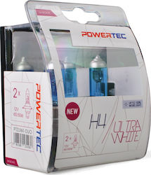 M-Tech Lămpi Autoturismului & Motocicletei Powertec Ultra White H4 Halogen 4700K Alb natural 12V 60W 2buc