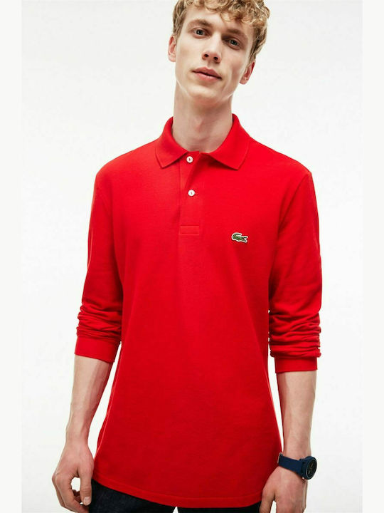 Lacoste Ανδρική Μπλούζα Μακρυμάνικη Polo Κόκκινη