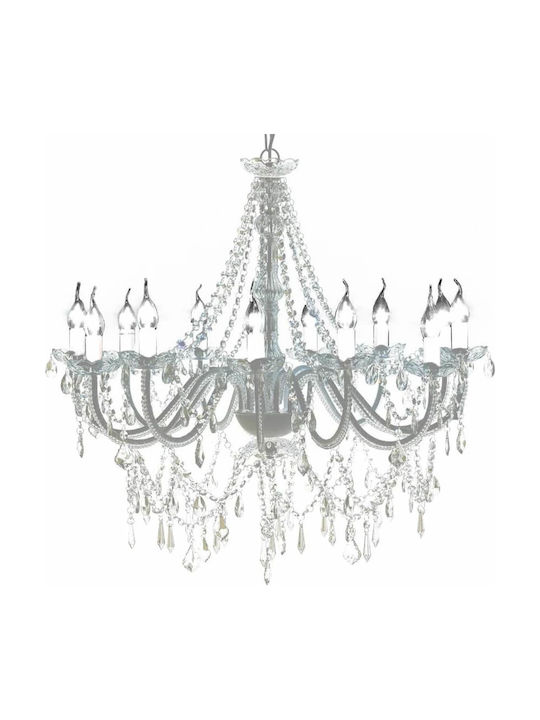 vidaXL Candelabru 12xE14 cu Lumânări Alb 60339