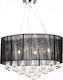 vidaXL Chandelier with Crystals 3xE14 Black 45cm 60344