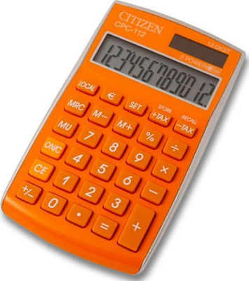 Citizen CPC-112 Taschenrechner Buchhaltung Herrenuhren 12 Ziffern in Orange Farbe