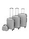 vidaXL Travel Suitcases Hard Silver Max Height 76cm with 4 Wheels Set of 4