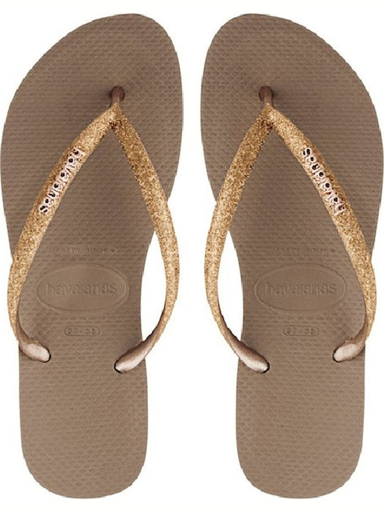 Slim Glitter Women's Flip Flops Gold
