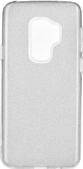 Forcell Shining Back Cover Silicone Silver (Galaxy S9+)