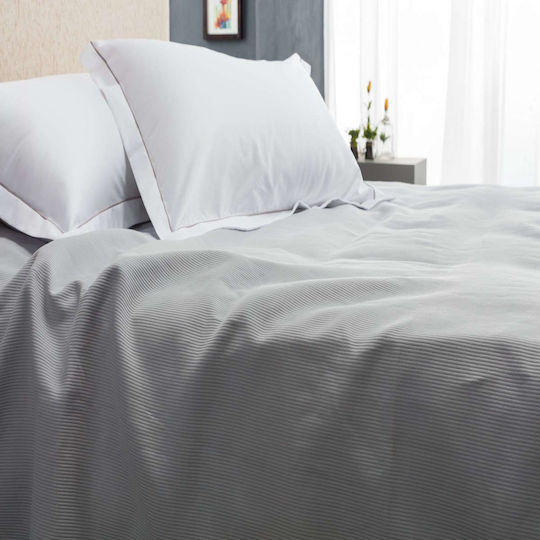 Vesta Home Κουβέρτα Ξενοδοχείου Υπέρδιπλη Πικέ Γκρι 230x250cm