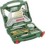 Bosch X-Line Σετ 70 Τρυπάνια HSS Τιτανίου για Ξύλο, Μέταλλο, Γυαλί και Πλακίδια