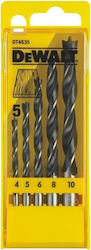 Dewalt Set of 5 Drills with Cylindrical Shank for Wood