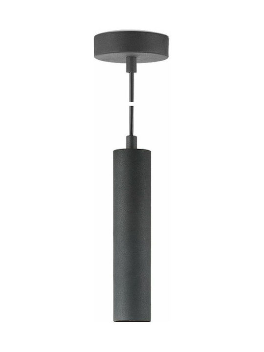VK Lighting Μοντέρνο Κρεμαστό Φωτιστικό Μονόφωτο με Ντουί E27 σε Μαύρο Χρώμα