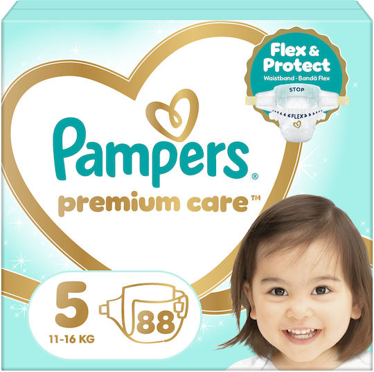 Pampers Πάνες με Αυτοκόλλητο Premium Care No. 5 για 11-16kg 88τμχ