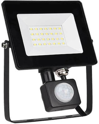 Elmark Waterproof LED Floodlight 20W Natural White with Motion Sensor IP65