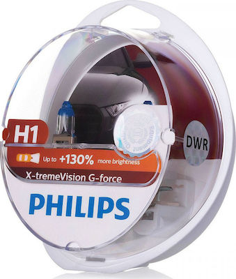 Philips Lămpi Autoturismului X-tremeVision G-Force +130% H1 Halogen 12V 55W 2buc