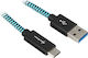 Sharkoon Braided USB 3.1 Cable USB-C male - USB-A Blue 0.5m