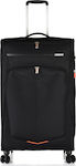 American Tourister Summerfunk Large Travel Suitcase Fabric Black with 4 Wheels Height 79cm.