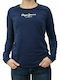 Pepe Jeans New Virginia Women's Blouse Cotton Long Sleeve Navy Blue