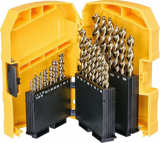 DEWALT Σετ 29 HSS-G Τρυπάνια HSS με Κυλινδρικό Στέλεχος για Μέταλλο