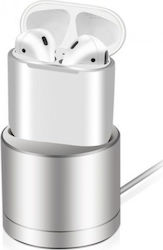 COTEetCI Inductive Charger Dock Charging Station in Silver color for Apple AirPods 1 / AirPods 2 COTEetCI Inductive Charger Dock Charging Station in Silver color for Apple AirPods 1 / AirPods 2