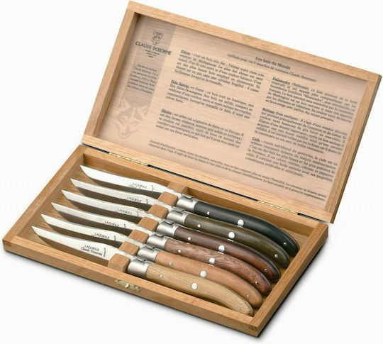 Claude Dozorme Laguiole De Table Mixed Exotic Wood Set Cuțite din Oțel Inoxidabil 6buc