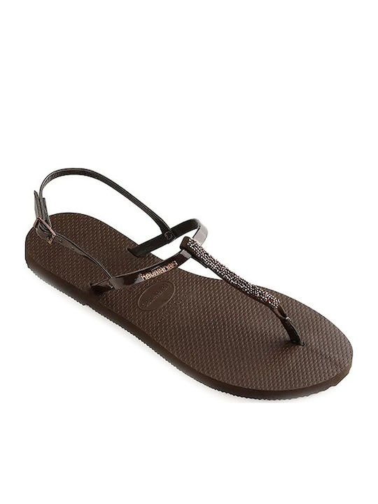 Havaianas You Riviera Crystal Σαγιονάρες σε στυλ Πέδιλα σε Καφέ Χρώμα