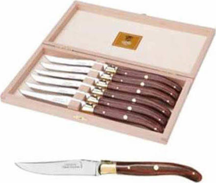 Claude Dozorme Laguiole De Table Vallernia Wood Set Cuțite din Oțel Inoxidabil 6buc