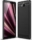 TPU Carbon Fiber Brushed Back Cover Plastic Negru (Xperia 10)
