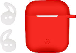 Celly Aircase Case Silicone in Red color for Apple AirPods 1 / AirPods 2