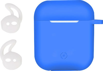 Celly Aircase Hülle Silikon in Blau Farbe für Apple AirPods 1 / AirPods 2