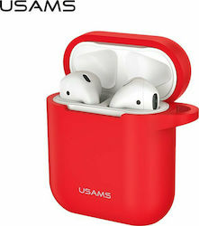 Usams BH423 Hülle Silikon in Rot Farbe für Apple AirPods Usams BH423 Hülle Silikon in Rot Farbe für Apple AirPods