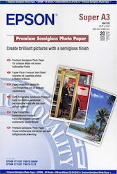 Epson Premium Semi Gloss Hârtie foto A3+ 251gr/m² pentru Imprimante Jet de cerneală 20 de hârtie fotografică