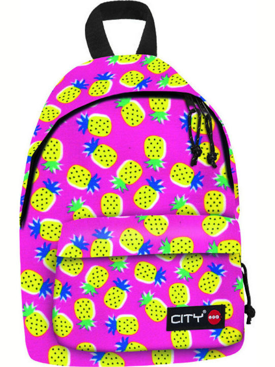 Lyc Sac City The Drop Ananas School Bag Backpack Junior High-High School in Fuchsia color