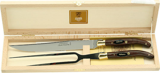 Claude Dozorme Laguiole De Table Vallernia Wood Set Cuțite din Oțel Inoxidabil 2buc