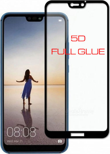 5D Full Face Tempered Glass Black (Huawei P20 Lite)
