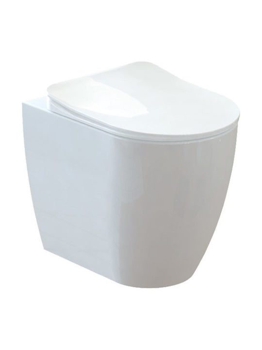 Creavit Free Floor-Standing Toilet that Includes Slim Soft Close Cover White