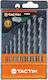 Tactix Set of 8 Diamond Drills with Cylindrical Shank for Masonry