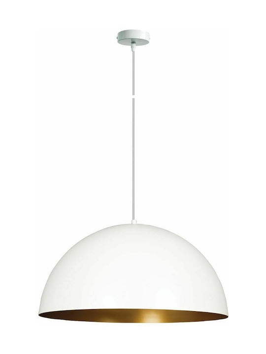 VK Lighting VK/03153/PE/50/W-GD Pendant Lamp E27 White
