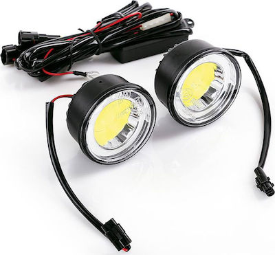 Autoline DRL Waterproof LED Daytime Running Lamps Universal 12V 1W 4.3cm 2pcs