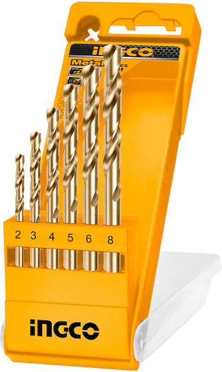 Ingco Set of 6 Drills HSS with Cylindrical Shank for Metal