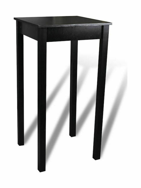 Square Table Bar Wooden Black 55x55x107cm