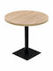 Round Table Kitchen Wooden with Metal Frame Oak 80x80x75cm