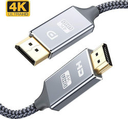 Powertech Cablu DisplayPort de sex masculin - HDMI de sex masculin 5m Gri (CAB-DP033)