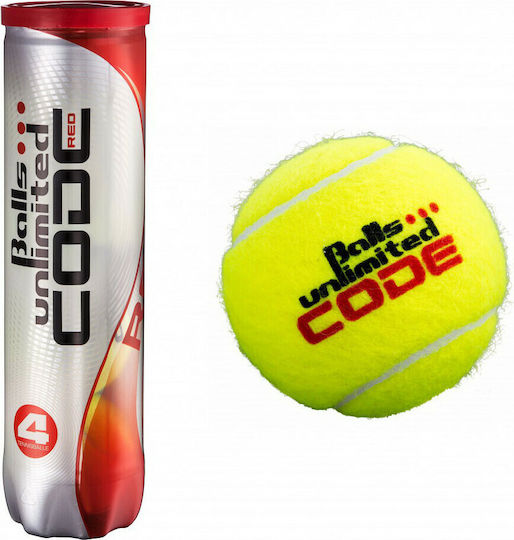 Topspin Unlimited Code Red Tournament Tennis Balls 4pcs