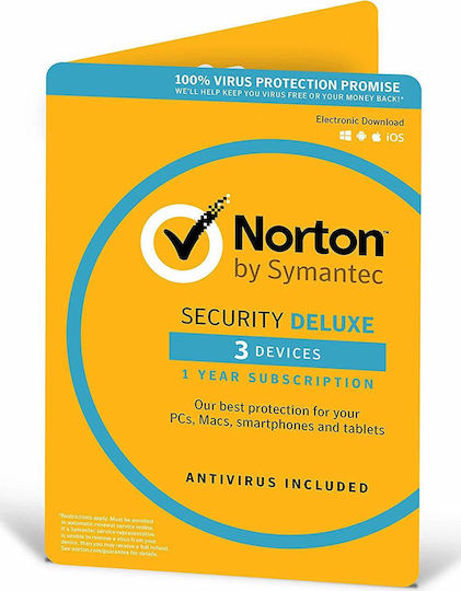 Norton Security Deluxe for 3 Devices and 1 Year of Use (Electronic License)
