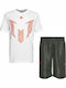 Kids' Set with Shorts Summer 2pcs White MESSI